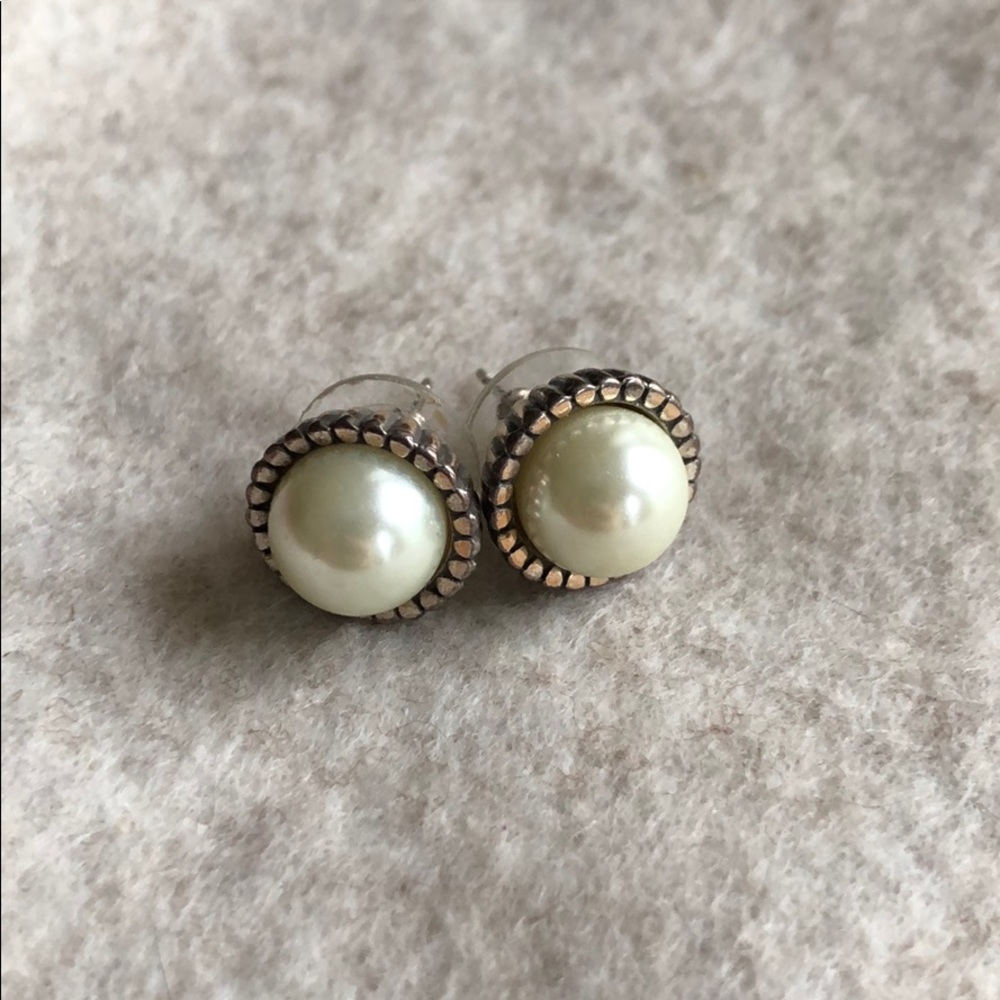 Brighton pearl and silver earrings